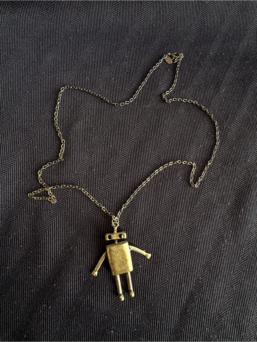 Robat gold tone long necklace cute and fun